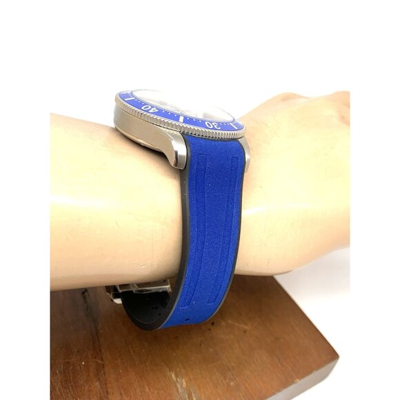 Montblanc Men's Watch 129370 Iced Sea 1858 Swiss Automatic Blue Dial Rubber Band - Picture 13 of 15